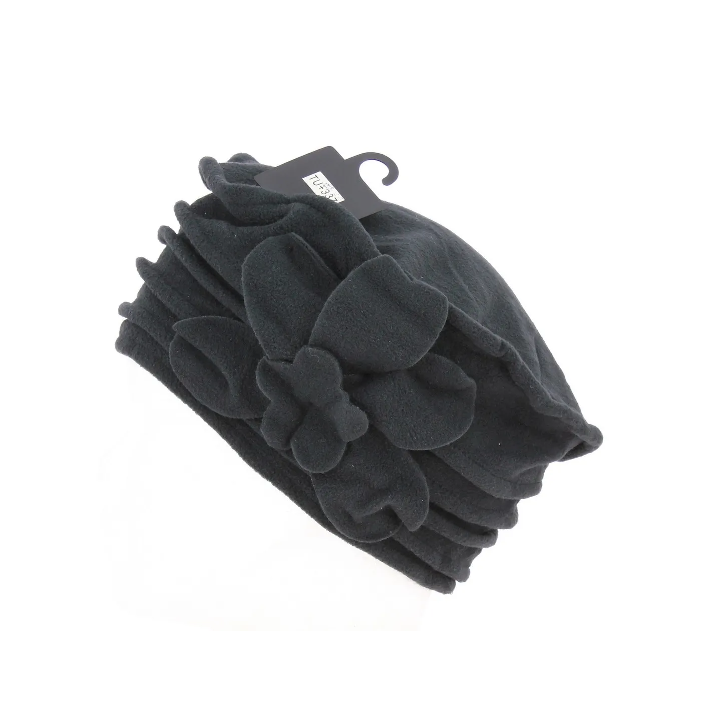 Toque Vailly Polaire Fleur noir - Traclet