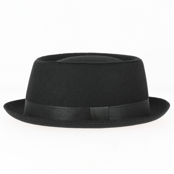 Chapeau Porkpie Noir en Laine - Traclet Chapeau Porkpie Noir en Laine - Traclet
