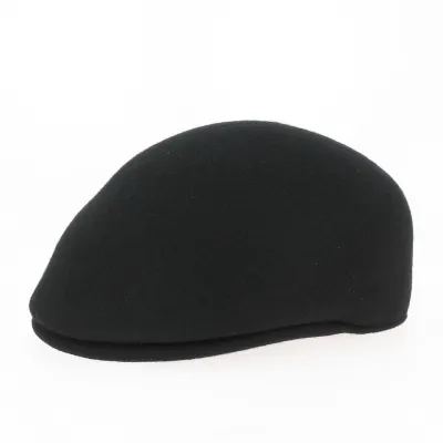 Cambered Cap Felt Wool Black - Traclet