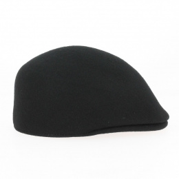 Black Wool Felt Domed Cap - Traclet