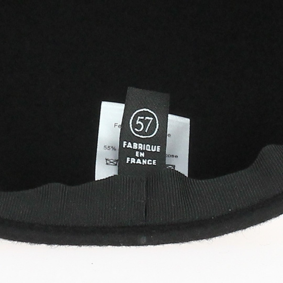 Cambered Cap Felt Wool Black - Traclet