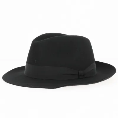 Chapeau Fedora Pistoia Feutre Laine Noir - Traclet