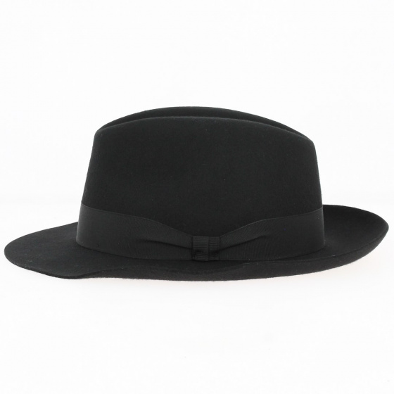 Chapeau Fedora Pistoia Feutre Laine Noir - Traclet