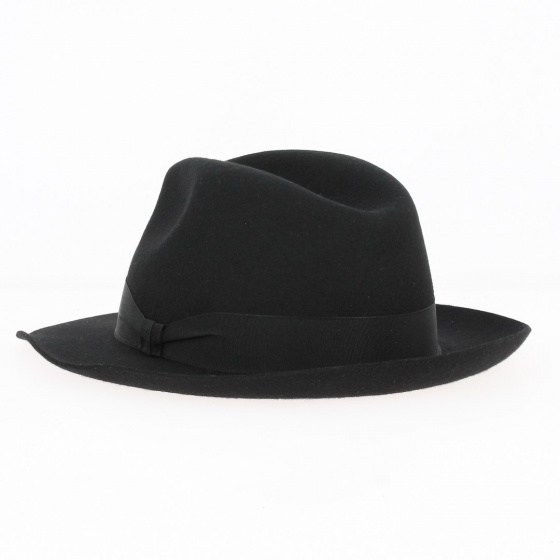 Fedora Pistoia Black Wool Felt Hat - Traclet