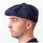 Gatsby Barco Navy Wool Chevron Cap - Hatman