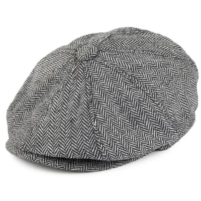 Casquette 8 Cotes Bolton Chevrons Laine Gris - Jaxon