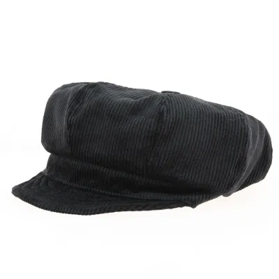 Casquette gavroche velours côtelé noir - Traclet