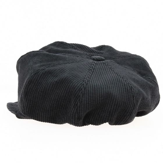 Casquette gavroche velours côtelé noir - Traclet