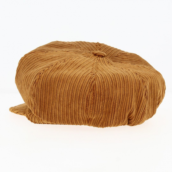 Rust-colored corduroy gavroche cap - Traclet
