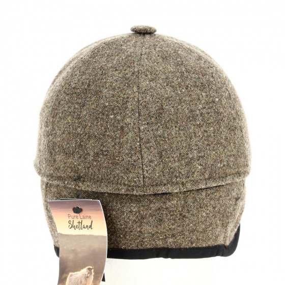 Casquette baseball Cache-oreilles Laine Taupe - Traclet