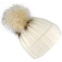 Bonnet à Pompon Perla Crème -Traclet
