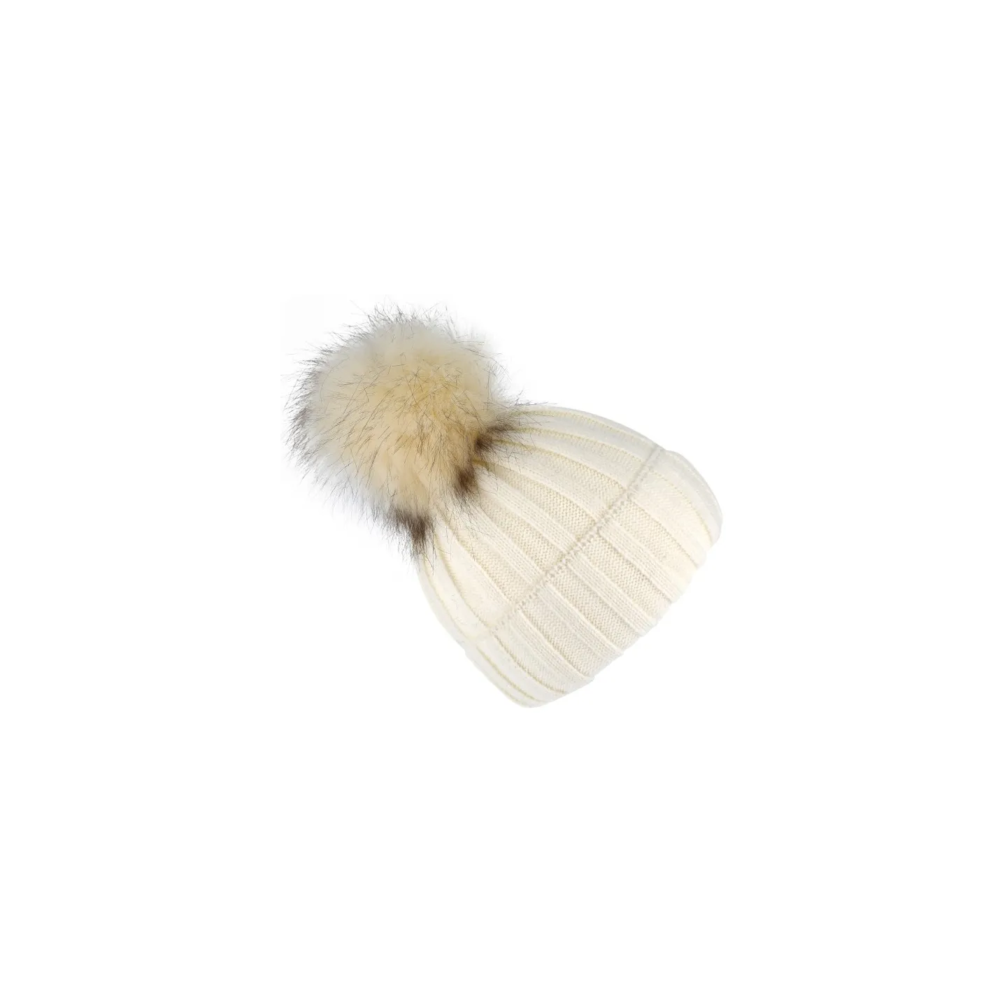 Perla Cream Pompon Cap -Traclet