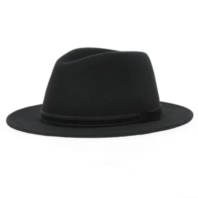 Chapeau Fedora Ambierle Feutre Laine Noir- Traclet