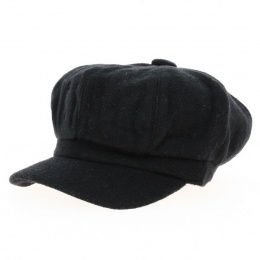 Gavroche cap, black wool - Traclet