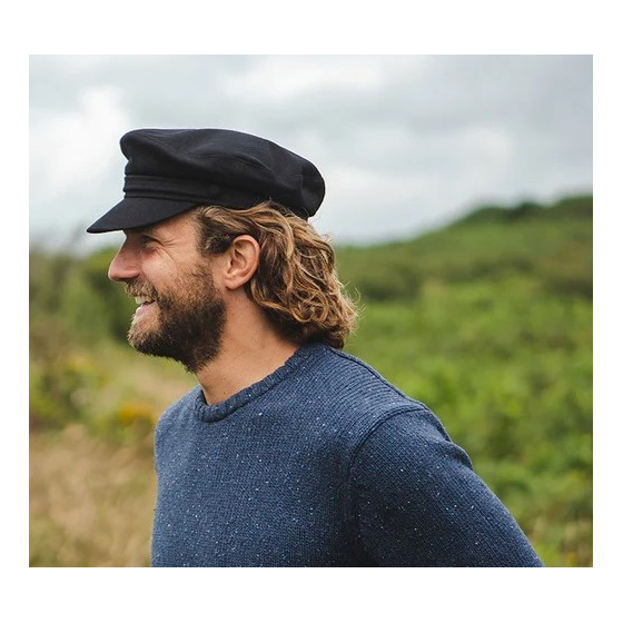 Black Wool Fiddler Sailor Cap - Traclet