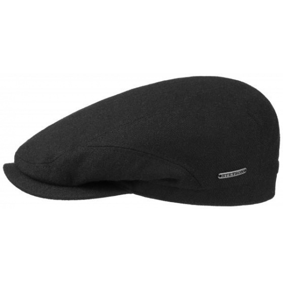 Oakland Wool Flat Cap Black -Stetson