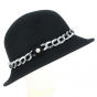 Bell hat Chain wool felt Black - Traclet