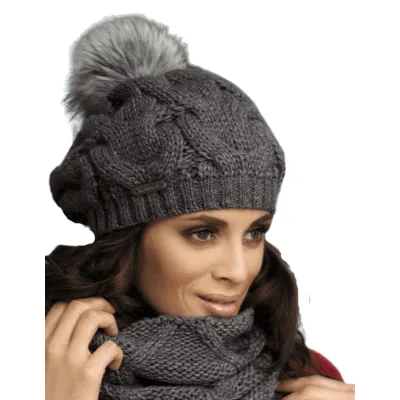 Bonnet Femme à Pompon Zita Taupe - Traclet