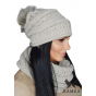 Liana Beige Bonnet Pompon & Snood Set - TRACLET
