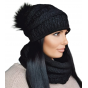 Pom-Pom Beanie & Snood Set Liana Taupe - TRACLET