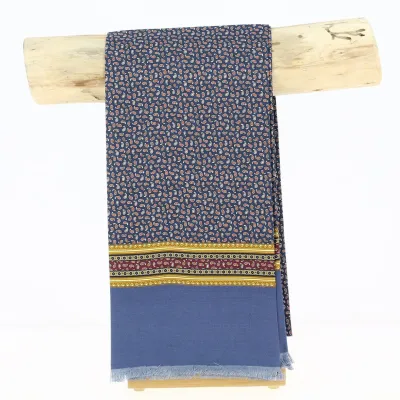 Foulard en Soie Bleu et jaune - Traclet