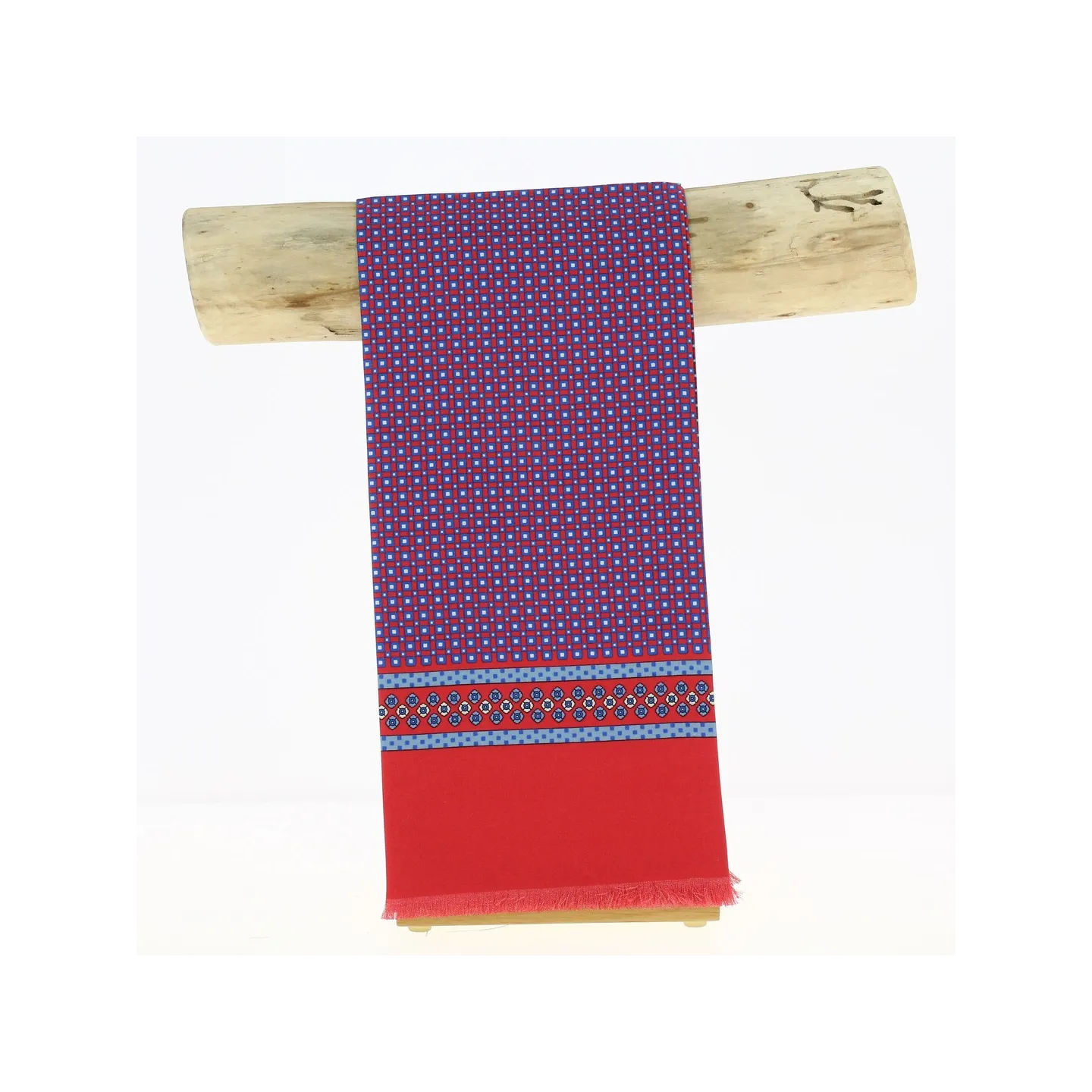 Foulard en soie Nono rouge et bleu - Traclet
