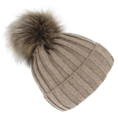 Perla Taupe Pom-Pom Beanie - Traclet - Traclet Boutique Reference: 17504 | Traclet Hat Shop