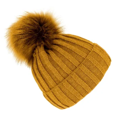 Bonnet à Pompon Perla Camel - Traclet