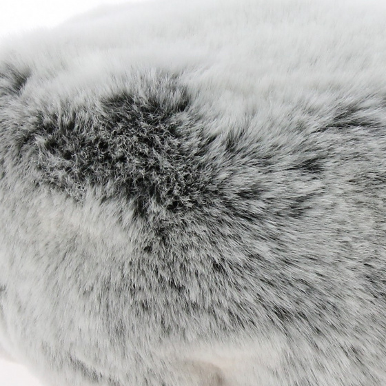 Courchevel Toque Cream Faux Fur with Gray Accents - Traclet Courchevel Toque Cream Faux Fur with Gray Accents - Traclet