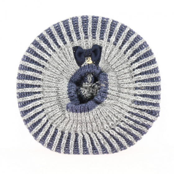 Elvira Women's Blue and Grey Beret - Traclet