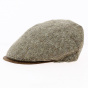 Flat beige herringbone cap with brown peak - Traclet