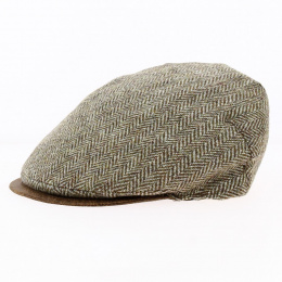 Casquette plate chevrons beige visière marron - Traclet