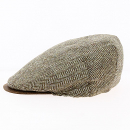 Casquette plate chevrons beige visière marron - Traclet