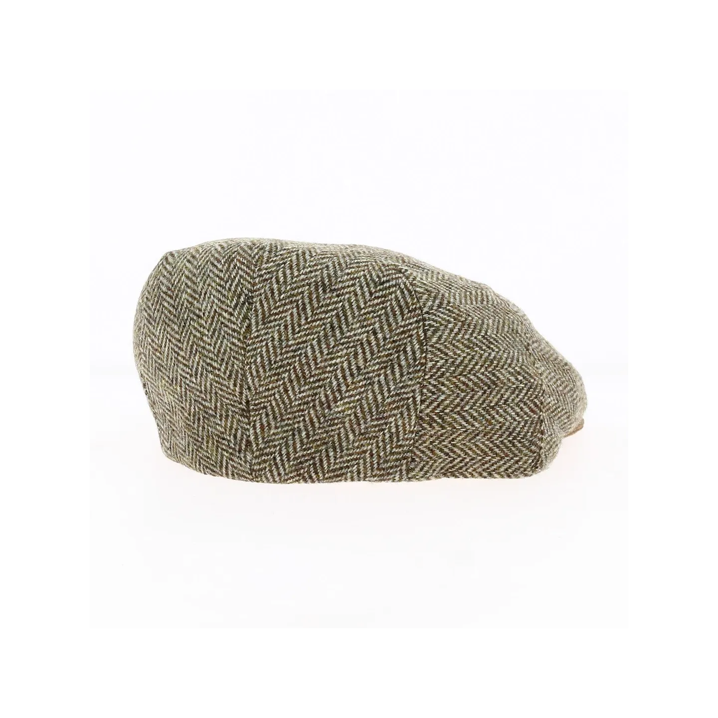 Flat beige herringbone cap with brown peak - Traclet
