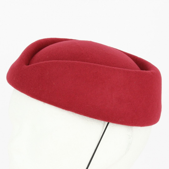 Felt Tambourine - Stewardess Pillbox Hat Garnet - Traclet