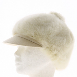 Casquette Gavroche Ivanna Fausse Fourrure Ecru - Traclet