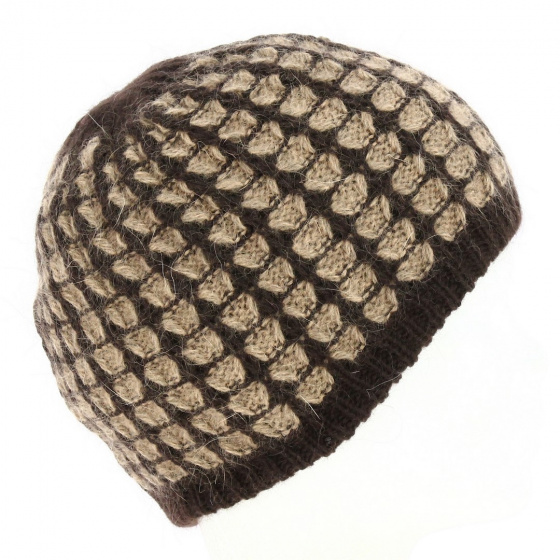 Bicolore Angora Brown Bee Beanie - Traclet