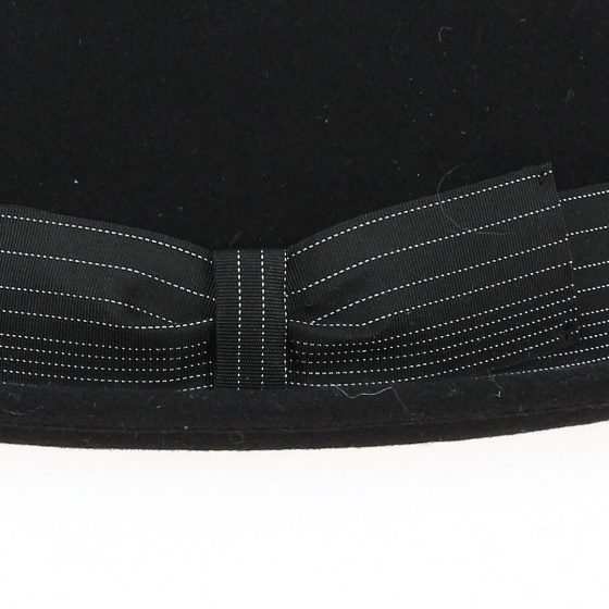 Porkpie Jones Black Wool Felt Hat- Traclet