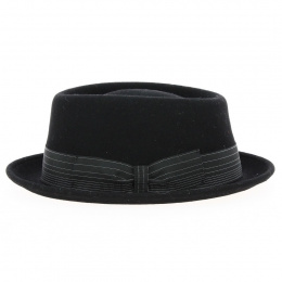 Porkpie Jones Black Wool Felt Hat- Traclet