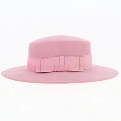 Canotier Feutre laine rose - Traclet