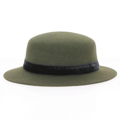 Canotier Feutre Laine Enfant Vert Army - Traclet