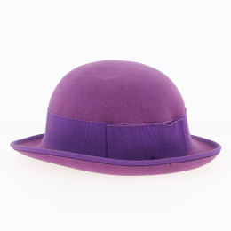 Children's purple wool felt bowler hat - Wegener