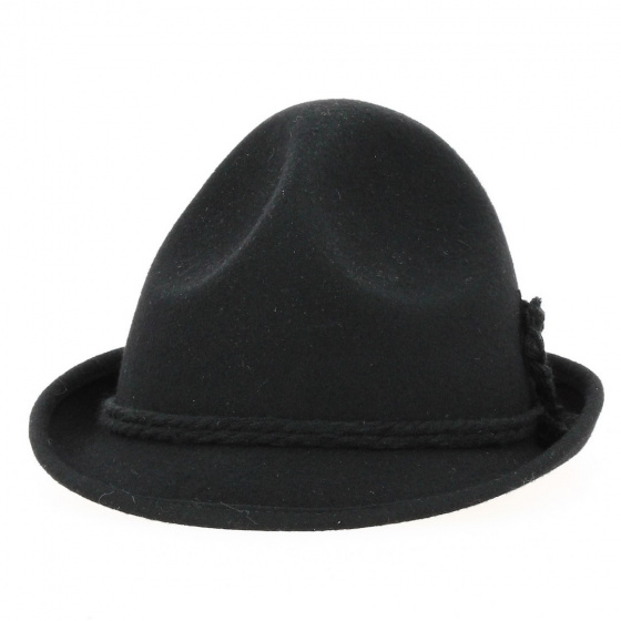 Tyrolean hat Felt Wool Black - Traclet