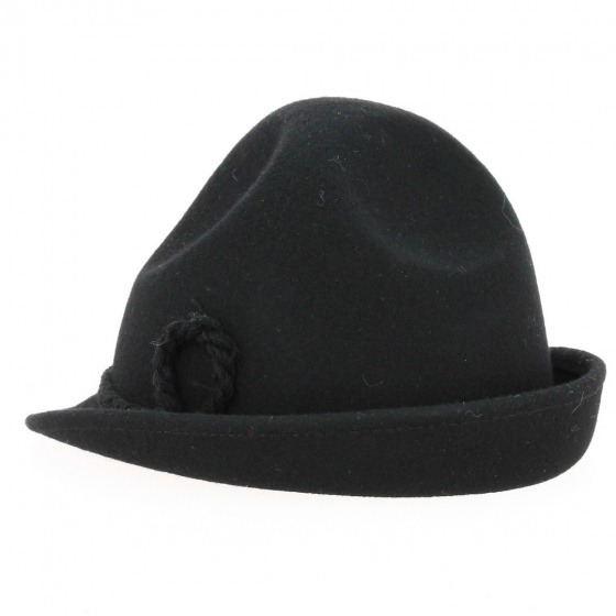 Tyrolean hat Felt Wool Black - Traclet