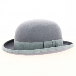 Blue-grey wool felt bowler hat - Traclet