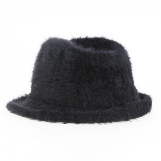 Black Angora Trilby Hat - Traclet