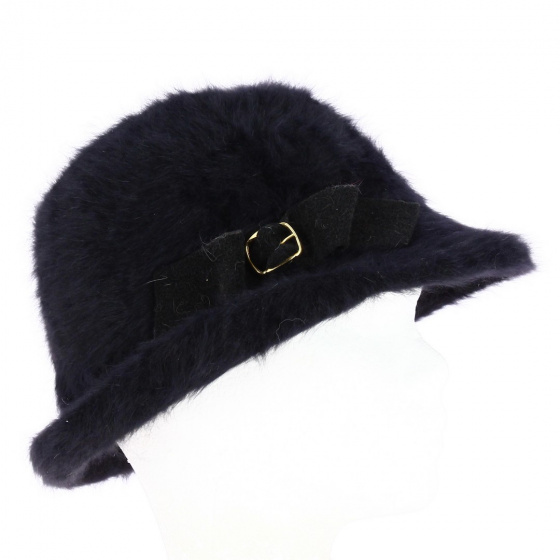 Chapeau Trilby Angora Noir- Traclet