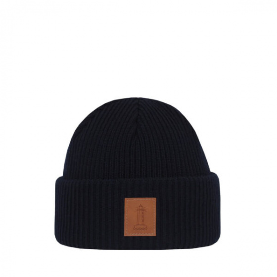 Beacon Reversible Beanie Merino Wool Black - Super Yellow