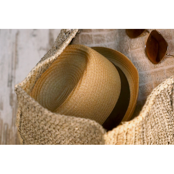 Chapeau Pork Pie Paille Racou Camel - Traclet