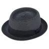 Chapeau Pork Pie Paille Racou Marine - Traclet